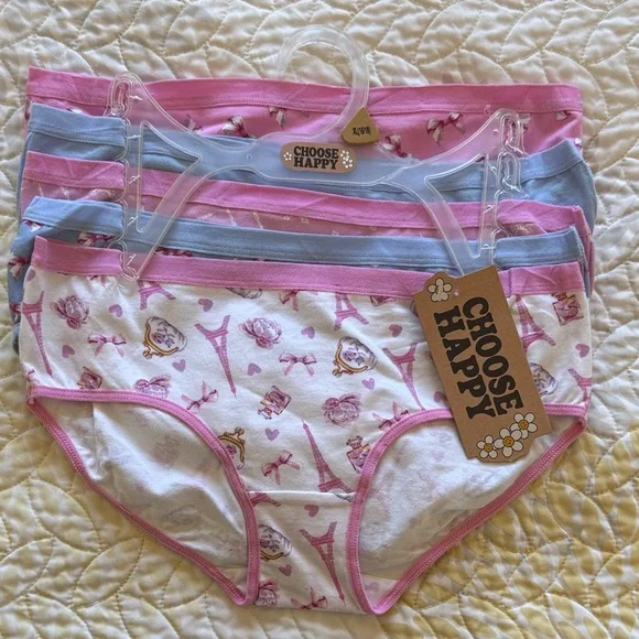 NWT GIRLS XL16-18 5 Piece Pink and Blue Underwear Set - Picture 1 of 6
